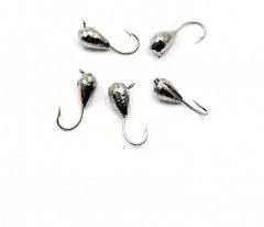 Мормышка вольф. точеная Яман Капля с ушк., р.4, вес 1,1, цв. никель (уп. 5 шт.)