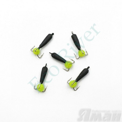 Мормышка вольф. безнасадочная Яман Черт с петлей (длинный), d-3 мм, вес 0,9 г, подвеска икринка са