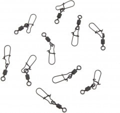 Вертлюг с застежкой Namazu Pro ROLLING RIBBED SWIVEL WITH NICE SNAP, цв. Carbon, р. 6, test-27 кг, к