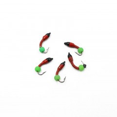 Мормышка вольф. безнасадочная Яман Лесотка №3, d-3 мм, L-8 мм, вес 0,60 г, фц. зеленый шар, цв. кр