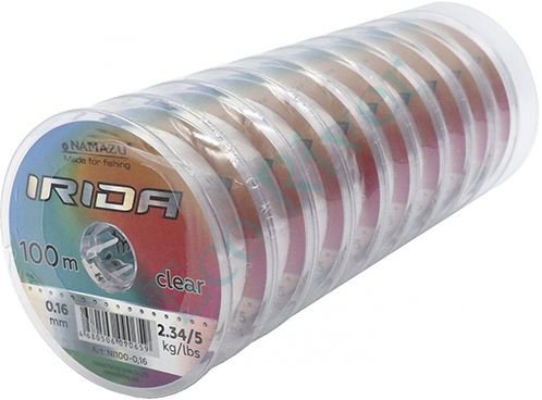Леска Namazu Irida, L-100 м, d-0,16 мм, test-2,34 кг, прозрачная (уп. 10 шт.)/200/