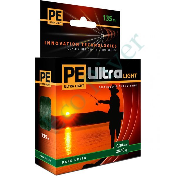 Леска плетёная Aqua Pe Ultra Light dark green 0.12мм 135м
