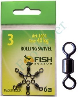 Вертлюг Fish Season цилиндр. №14 4кг 10шт 1001-14F