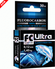 Леска Aqua FC Ultra Fluorocarbon 0.18 30м