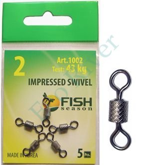 Вертлюг Fish Season цилиндр. с накаткой №10 14кг 10шт 1002-10F
