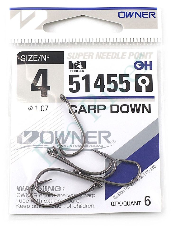 Крючок Owner Carp Down BC №4 6шт