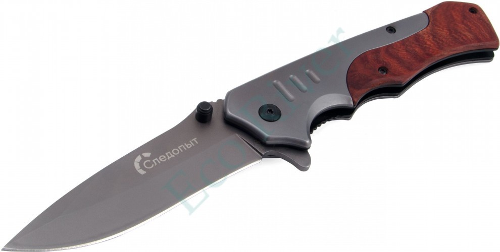 Нож туристический Следопыт, деревянная ручка, дл. клинка 100 мм, в чехле/120/