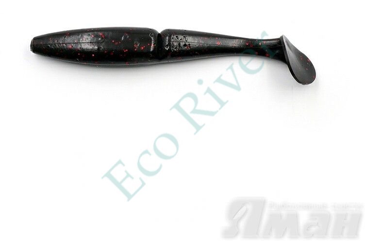 Виброхвост Yaman Mamura, р.4 inch, цвет #31 - Black Red Flake (уп. 5 шт.)