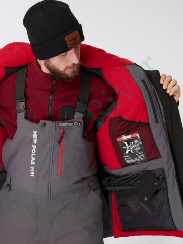 Костюм зимний Alaskan NewPolar M11 S красн/сер/черн (куртка+полукомб.)
