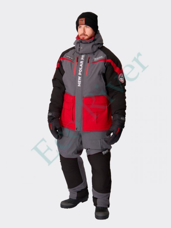 Костюм зимний Alaskan NewPolar M11 S красн/сер/черн (куртка+полукомб.)