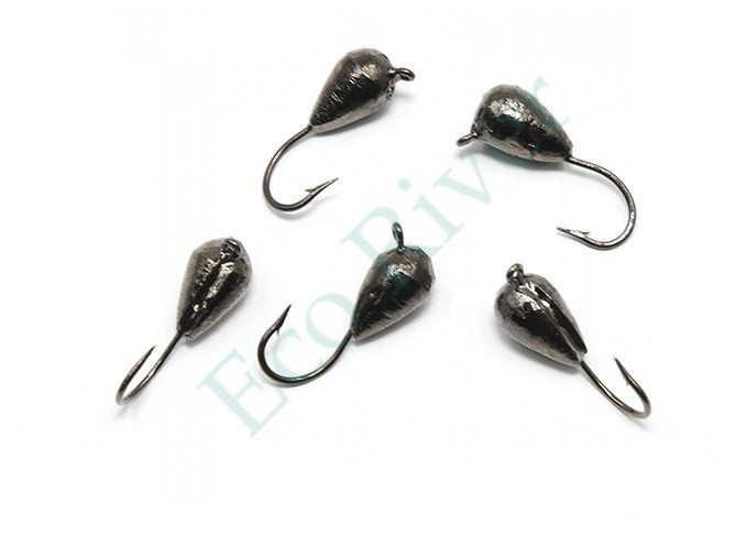 Мормышка вольф. точеная Яман Капля с ушк., р.4, вес 1,1, цв. черн. никель (уп. 5 шт.)