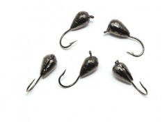 Мормышка вольф. точеная Яман Капля с ушк., р.4, вес 1,1, цв. черн. никель (уп. 5 шт.)