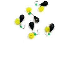 Мормышка вольф. безнасадочная Яман Капля с отв. с коронкой из никеля, d-4 мм, вес 1,1 г, подвеска