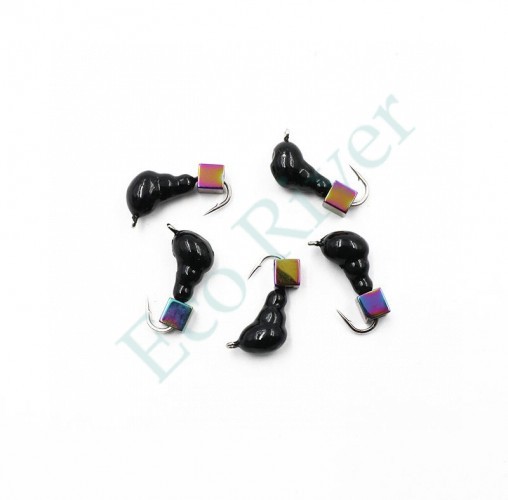 Мормышка безнасадочная Яман Муравей с ушком, вес 0,8 г, кубик хамелеон (уп. 5 шт.)