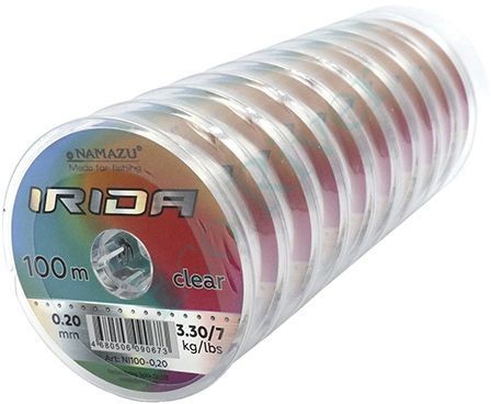 Леска Namazu Irida, L-100 м, d-0,20 мм, test-3,30 кг, прозрачная (уп. 10 шт.)/200/