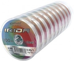 Леска Namazu Irida,  L-100 м, d-0,20 мм, test-3,30 кг, прозрачная (уп. 10 шт.)/200/