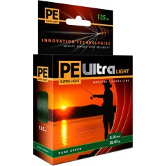 Леска плетёная Aqua Pe Ultra Light dark green 0.16мм 135м