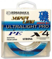 Леска плетёная Kosadaka Super PE X4 Ultralight PRO прозр. 0.08 110м