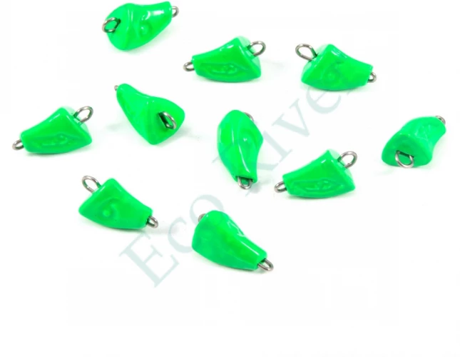 Груз Пуля-эксцентрик окрашенный разборный Яман (10 шт.) - 6 гр., зелёный/600/