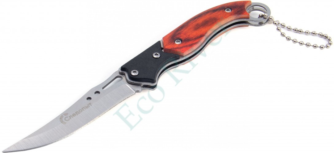 Нож туристический Следопыт, деревянная ручка, дл. клинка 70 мм/360/