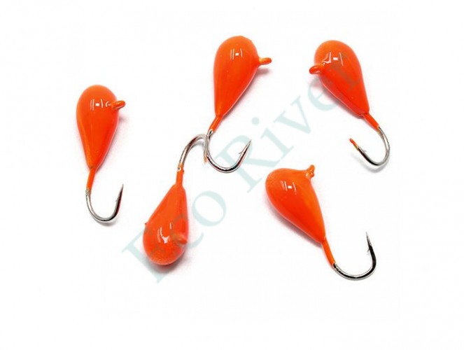 Мормышка вольфрамовая Яман Капля с ушк, р.5,вес 1,90,цв.оранж(уп.5 шт.)