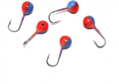 Мормышка вольфрамовая Яман  Шар с отв, р.3, вес 0,30 цв.красно-синий(уп.5 шт.)