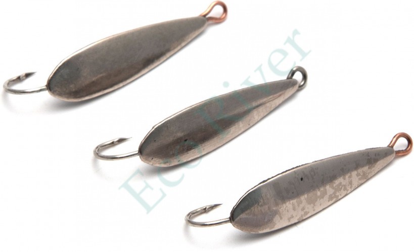 Блесна вертикальная Яман Листочек, размер 25 мм, вес 2,2 г, цвет никель (уп.3 шт.)/150/