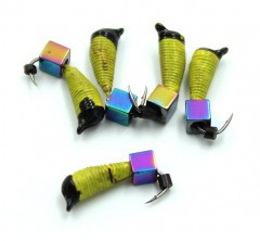 Мормышка вольф. безнасадочная Яман Ручейник №6, d-2.5 мм, L-8.5 мм, вес 0,90 гр.,кубик, цв. желтый