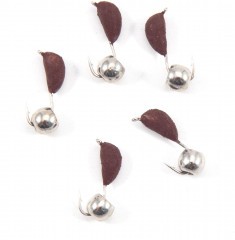 Мормышка безнасад. Яман Банан матовый шоколад, d-3,5 мм, вес 0,7 г, шарик никелированный (уп.5 шт)