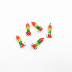 Мормышка вольф. безнасадочная Яман Черт с петлей (длинный) Светофор, d-2 мм, вес 0,5 г, подвеска и