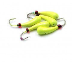 Мормышка литая Яман Зубок Бол., вес 0,8 гр., кр. Kumho №31, цв. фц. желтый (уп. 5 шт.)