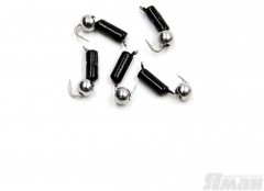 Мормышка безнасадочная ЯМАН Гвоздешарик черный, d-2 мм, вес 0,45 г, шарик никелированный (уп. 5 шт.)