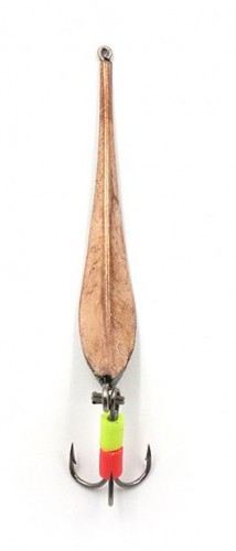 Блесна вертикальная Яман Матвейчикова с тройником, размер 50 мм, вес 3,7 г, цвет никель/медь/150/