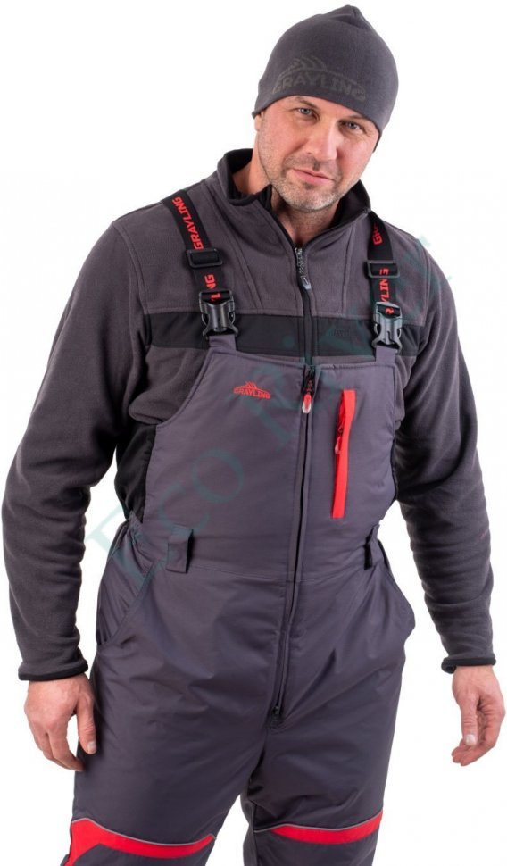 Соболь костюм для рыбалки GRAYLING, зимний -35, красный-графит