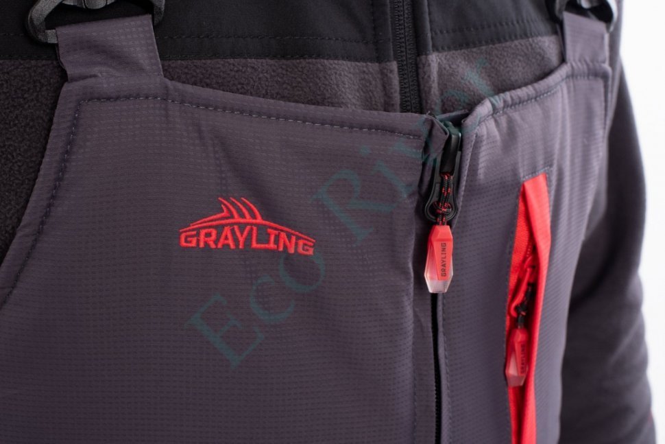 Соболь костюм для рыбалки GRAYLING, зимний -35, красный-графит