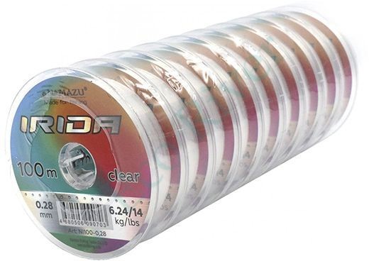 Леска Namazu Irida, L-100 м, d-0,28 мм, test-6,24 кг, прозрачная (уп. 10 шт.)/200/