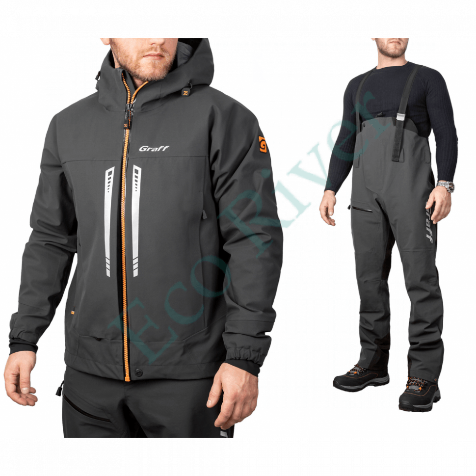 Костюм рыболовный Graff демисезонный размер 4XL/176-182 (Bratex 20000, темно-серый)