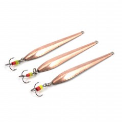 Блесна вертикальная Яман Лодочка большая с тройником,размер 60 мм, вес 9,5 г, цвет медь уп3шт/150/