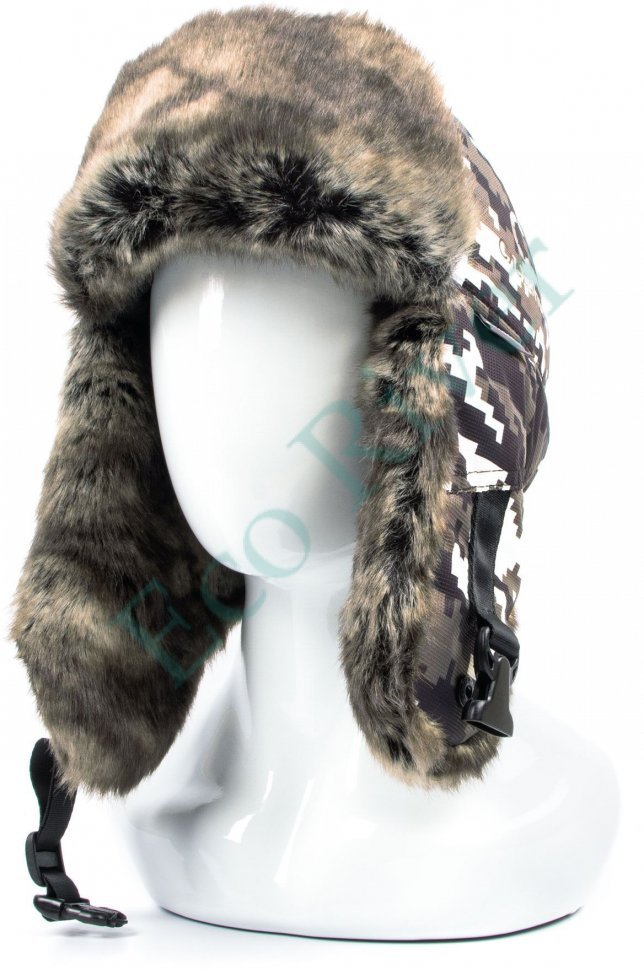 Шапка-ушанка Следопыт HUNTER, мембрана, шиншилла, цв. ч/б пиксель, р-р XL/30/