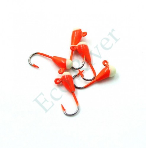 Мормышка Яман капля с ушком., цв.04, с фосф. пяткой, d 3, вес 0,3 г (уп.5 шт.)