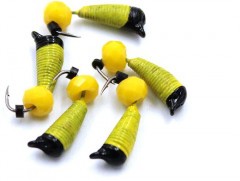 Мормышка вольф. безнасадочная Яман Ручейник №6, d-2.5 мм, L-8.5 мм, вес 0,90 гр., кристалл желтый,