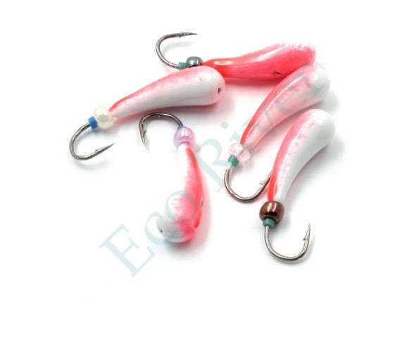 Мормышка литая Яман Зубок Бол., вес 0,8 гр., кр. Kumho №31, цв. фц. красный с/накопит. (уп. 5 шт.)