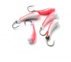 Мормышка литая Яман Зубок Бол., вес 0,8 гр., кр. Kumho №31, цв. фц. красный с/накопит. (уп. 5 шт.)