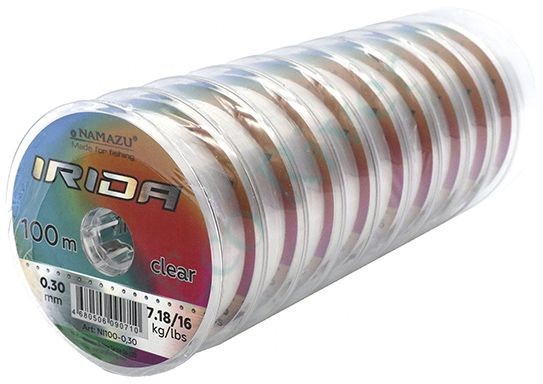 Леска Namazu Irida, L-100 м, d-0,30 мм, test-7,18 кг, прозрачная (уп. 10 шт.)/200/