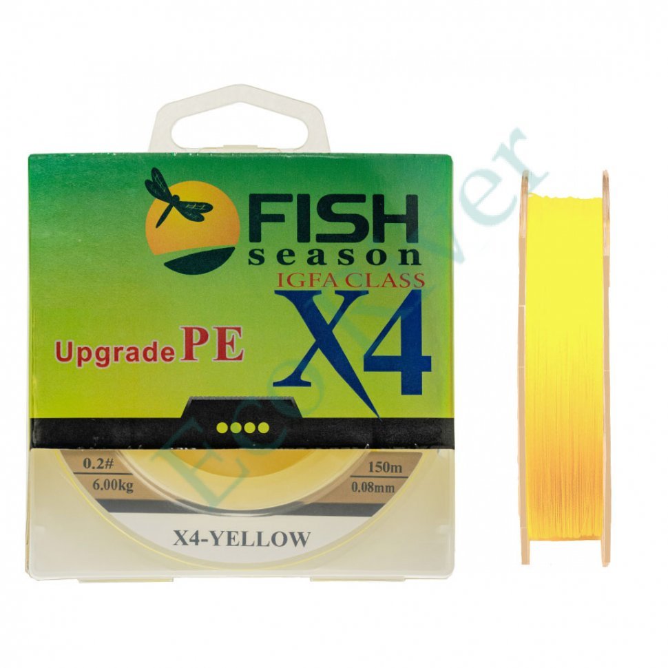 Леска плетёная Fish Season X4 0.10 150м желт.