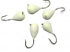 Мормышка вольф. точеная Яман Капля с ушк., р.5, вес 1,8, цв. фосфор (уп. 5 шт.)