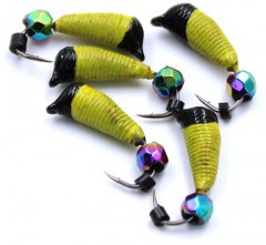 Мормышка вольф. безнасадочная Яман Ручейник №6, d-2.5 мм, L-8.5 мм, вес 0,90 гр., кристалл хамелео