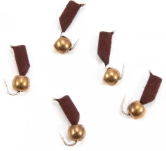 Мормышка безнасад. Яман Гвоздешарик матовый шоколад, d-3 мм, вес 0,85 г, шарик латунный (уп.5шт)