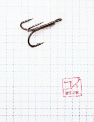 Крючок KOI O'SHAUGHNESSY TREBLE, размер 2 (INT), цвет BN, тройник (10 шт.)/19/