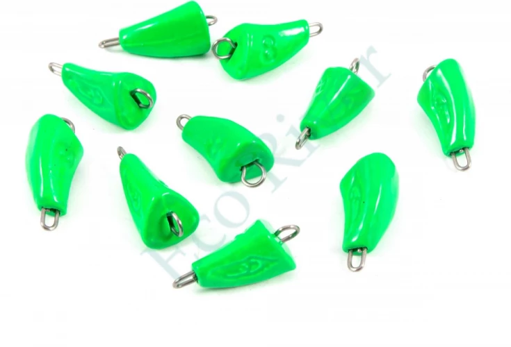Груз Пуля-эксцентрик окрашенный разборный Яман (10 шт.) - 8 гр., зелёный/500/